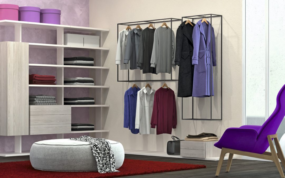 Vestidor con módulos metal