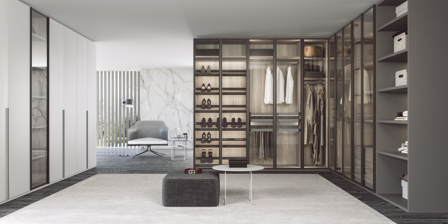 Vestidor con perfilería de aluminio